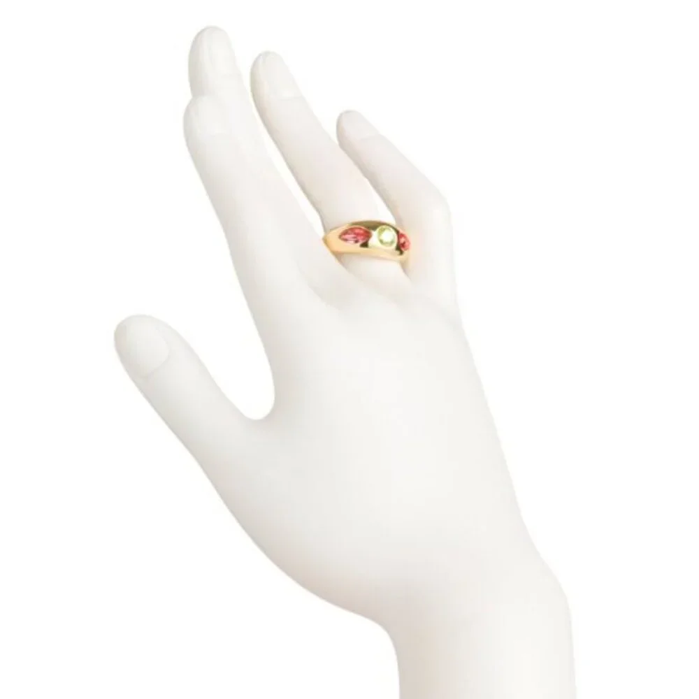 Gorjana Band Ring Nova Gold Plated Crystal Citrus Mix Ring Sz.7 - Picture 5 of 10